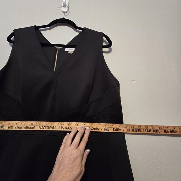 Calvin Klein NWT Fit & Flare Scuba Dress Womens 16W Black $139 Career Business - Picture 14 of 16